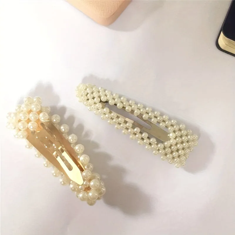 10pcs Stylish Faux Pearl Hair Clips Elegant Womens Hair Accessories