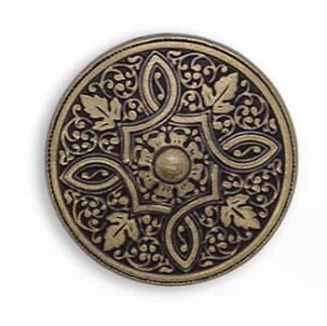 13/16" Elegant Shield Antique Gold Metal Button (Made in USA)