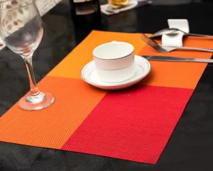 6 Pcs Colorful Insulated Stain Free Table Placemat - Orange