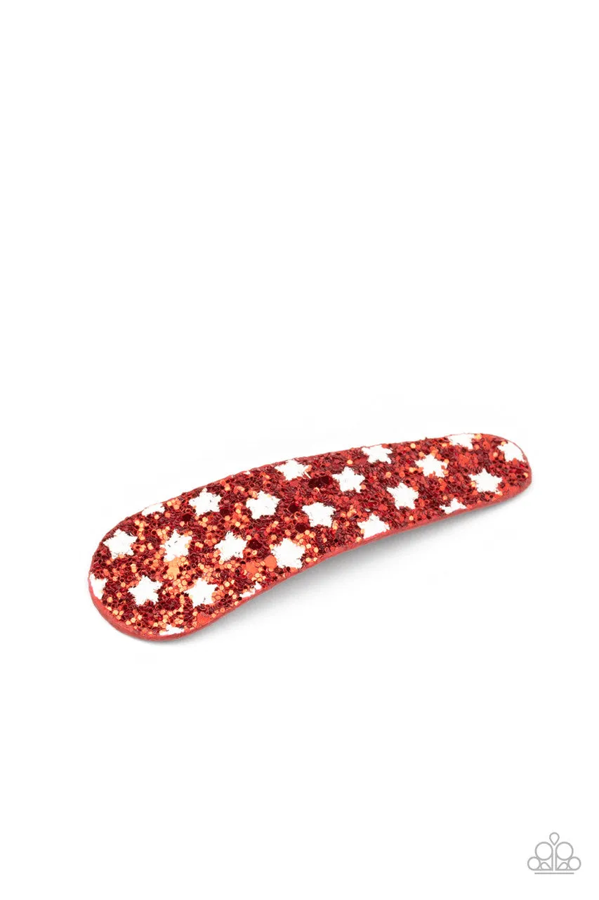 All American Girl Red Paparazzi Hair Clip