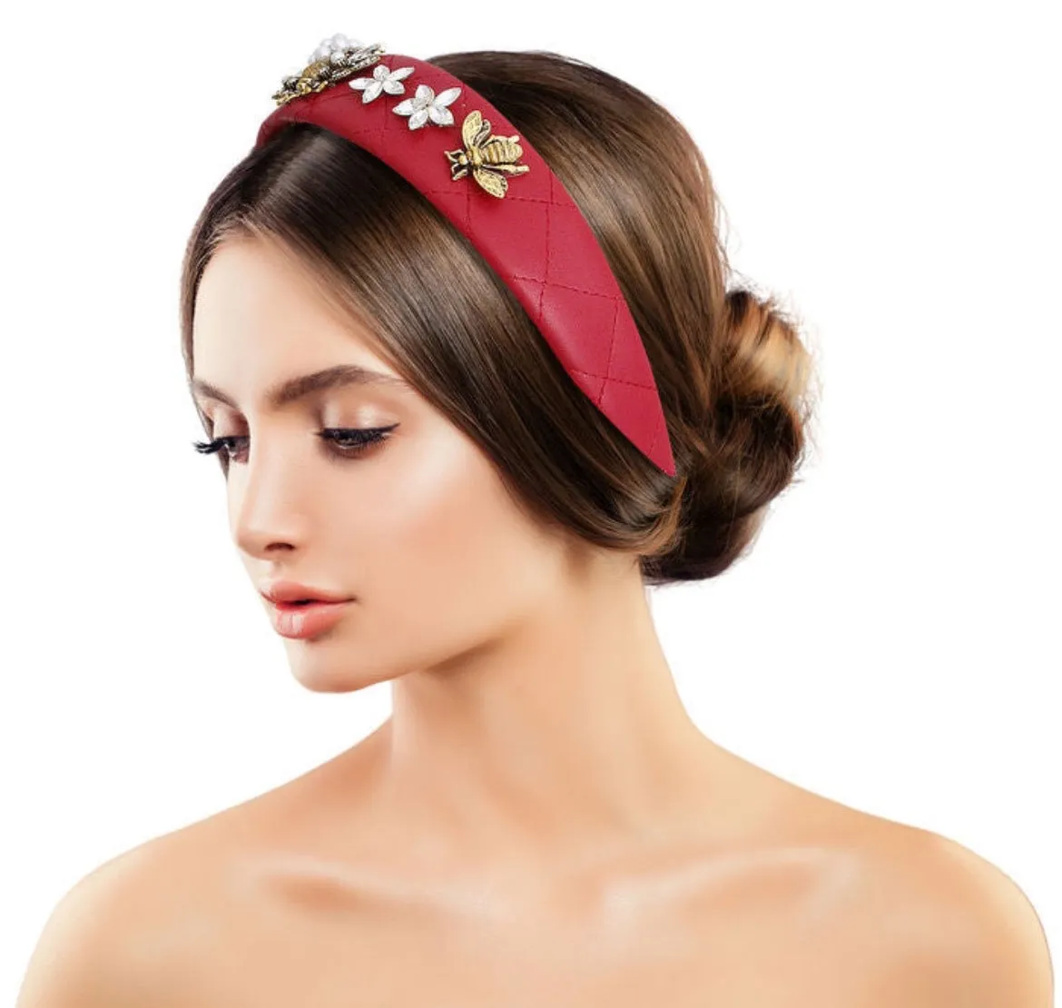 Bee-luxe Headband: Red Leather