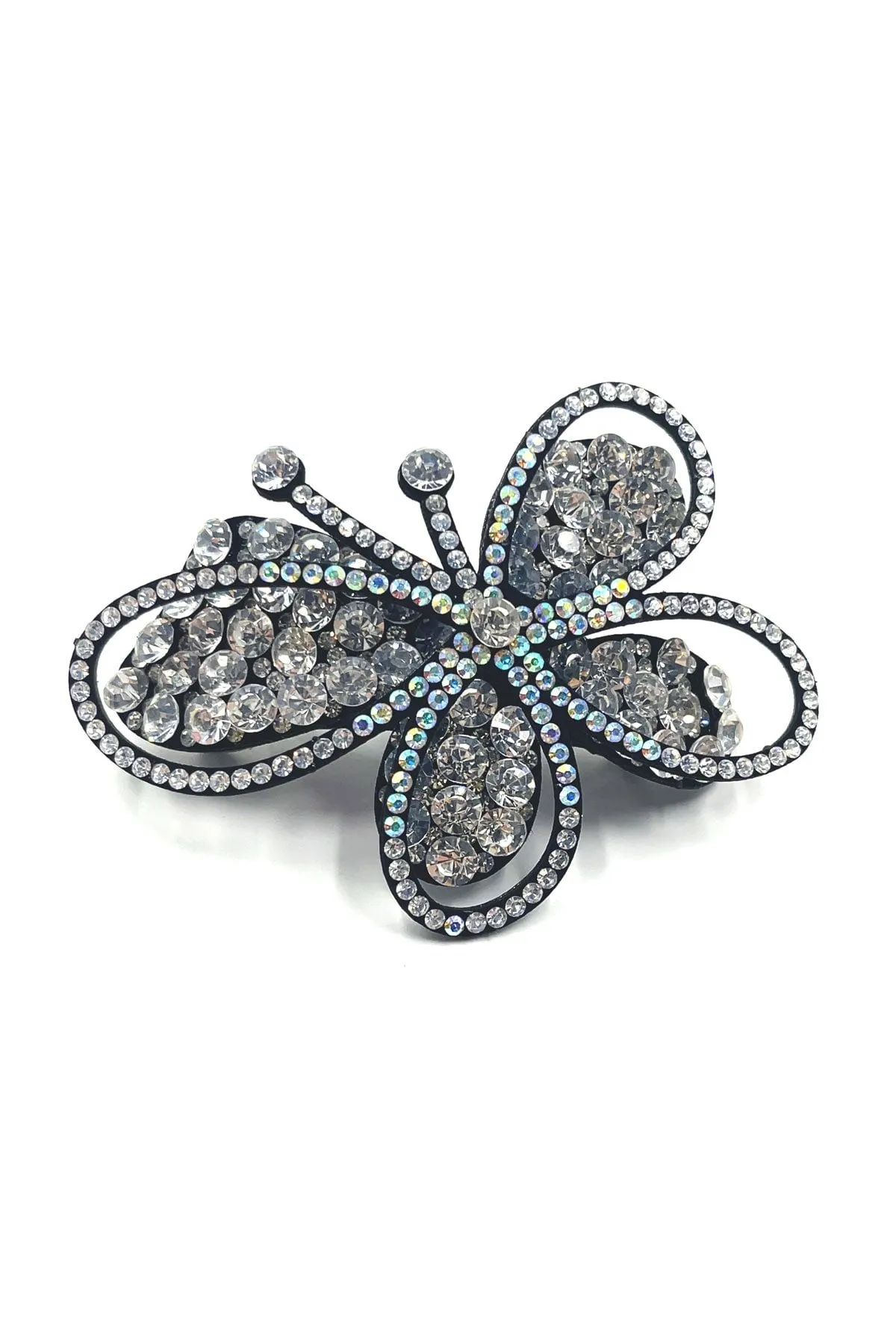 Big butterfly eye crystal barrette