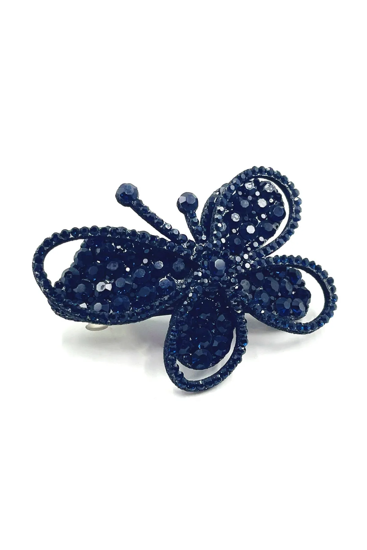 Big butterfly eye crystal barrette