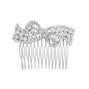 Bow of Pearls Hair Comb