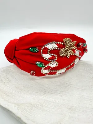 Candy Cane Beaded Headband