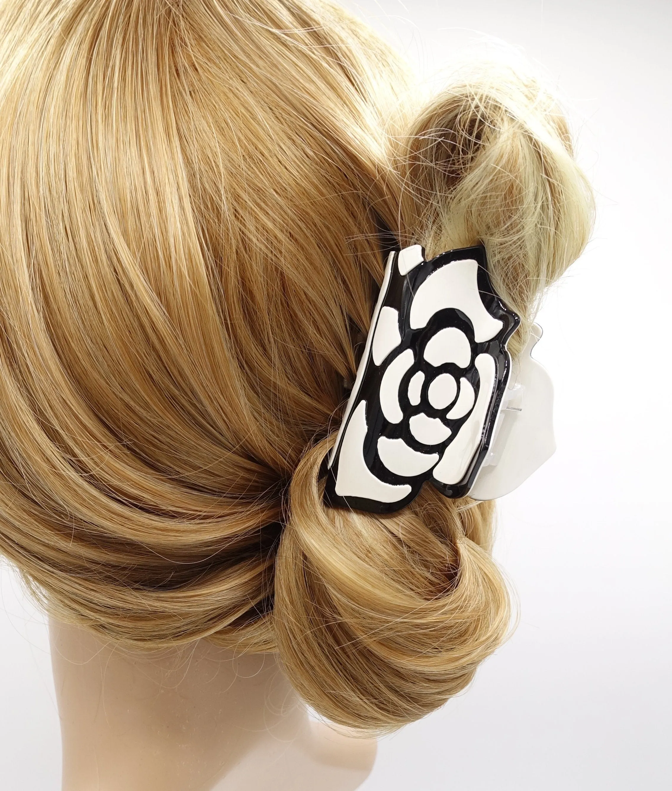 cellulose flower hair claw, rose hair claw for women