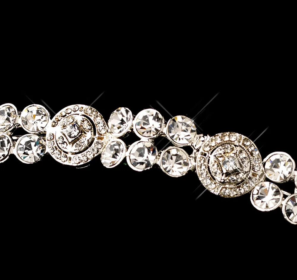 Channel Inspired Rhinestone Bridal Headband