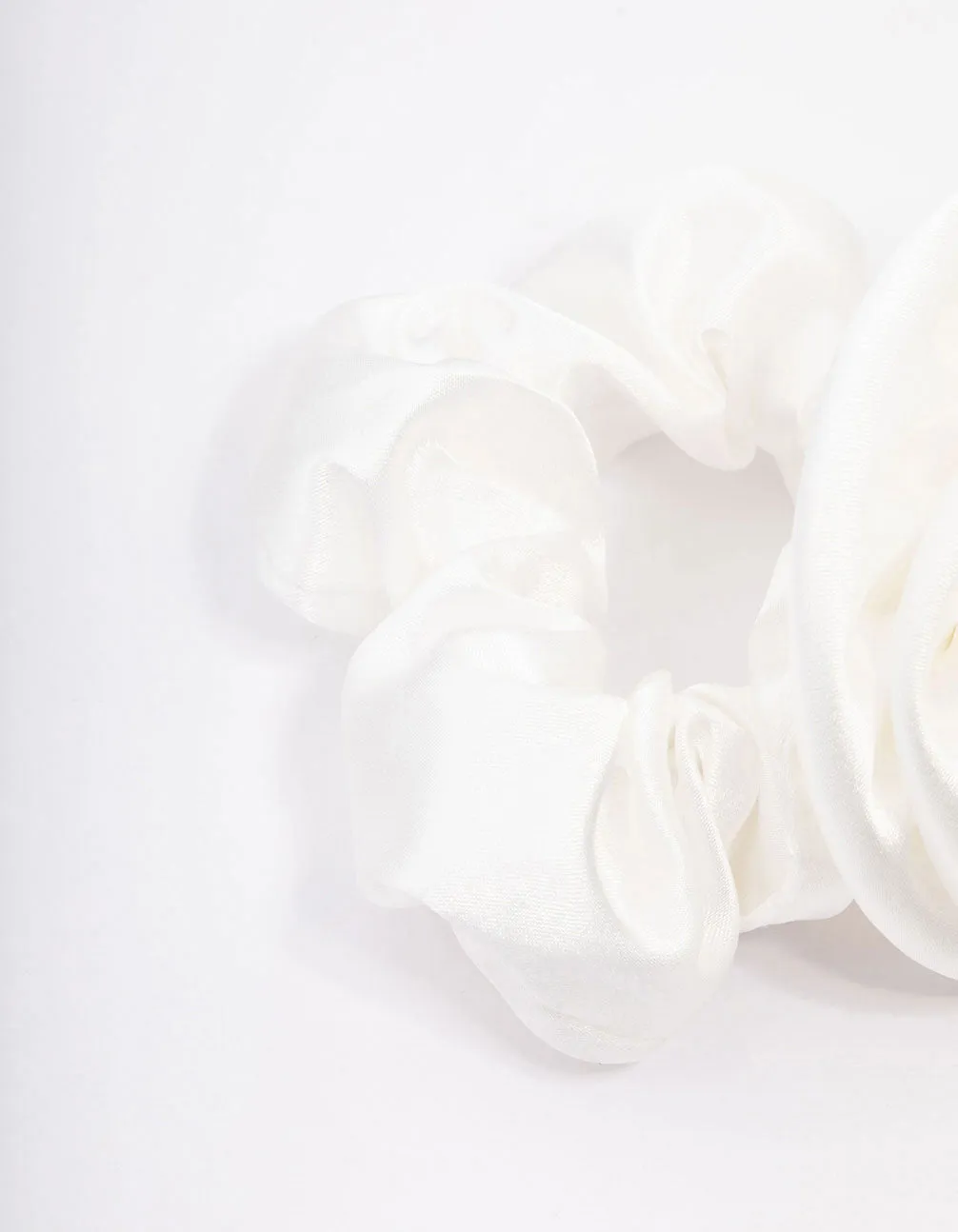 Cream Fabric Rosette Hair Scrunchie