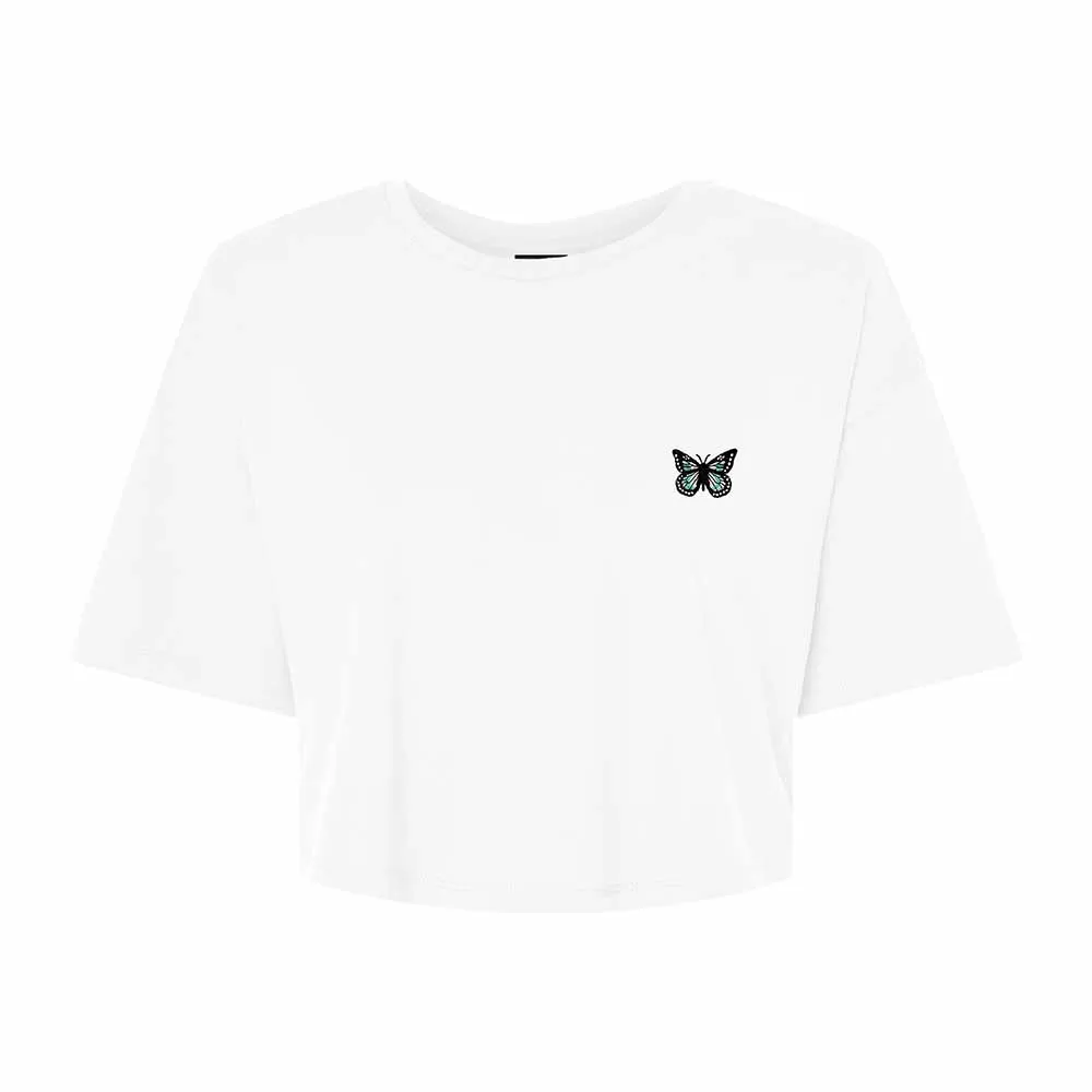 Dalix Butterfly Womens Flowy Cropped Tee