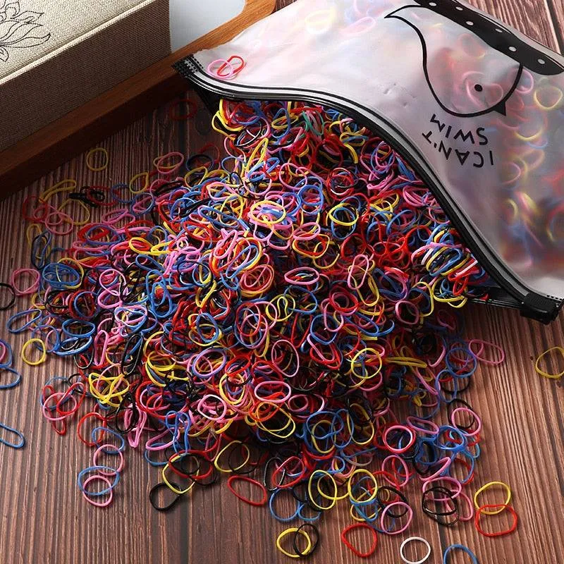 Elastic Hair Bands Bulk Pack: 1000/2000 Pcs for Women and Girls' Ponytail Ties FREE SHIPPING