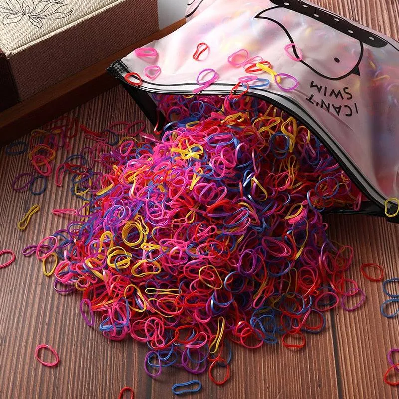 Elastic Hair Bands Bulk Pack: 1000/2000 Pcs for Women and Girls' Ponytail Ties FREE SHIPPING