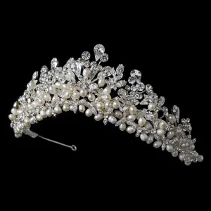 Freshwater Pearl and Crystal Tiara