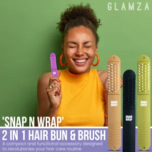 Glamza 'Snap N Wrap' 2 in 1 Hair Brush & Hair Bun