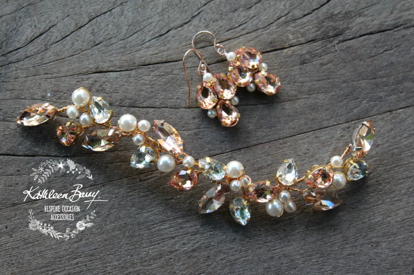 Jessica Rhinestone & Pearl Bridal Hair Pin - Assorted colors available