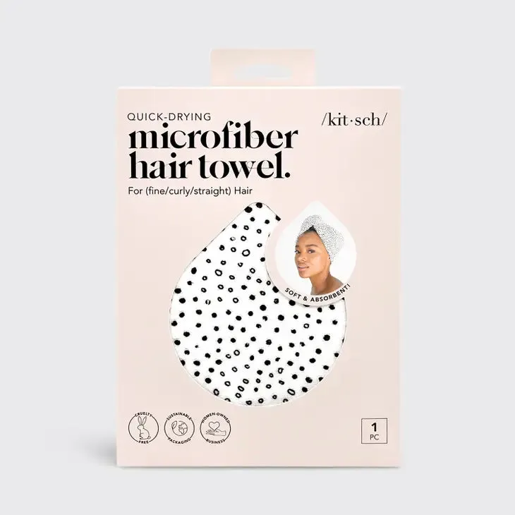 KITSCH Quick Dry Dotted Hair Towel