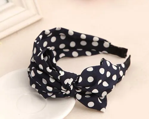 Korean Style Big Bow Polka Dots Headband