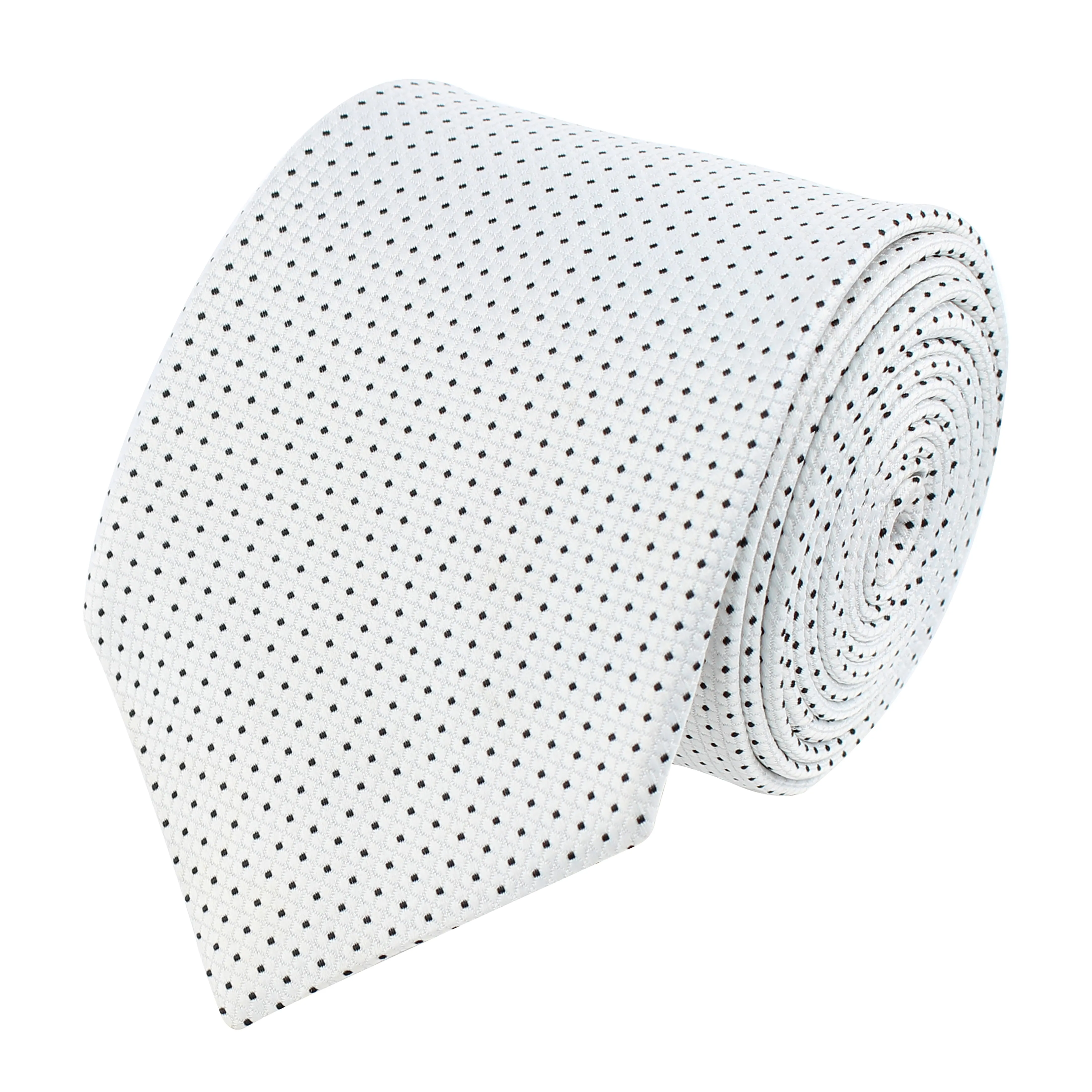 Kovove Graceful White Polka Dot Neck Tie For Men