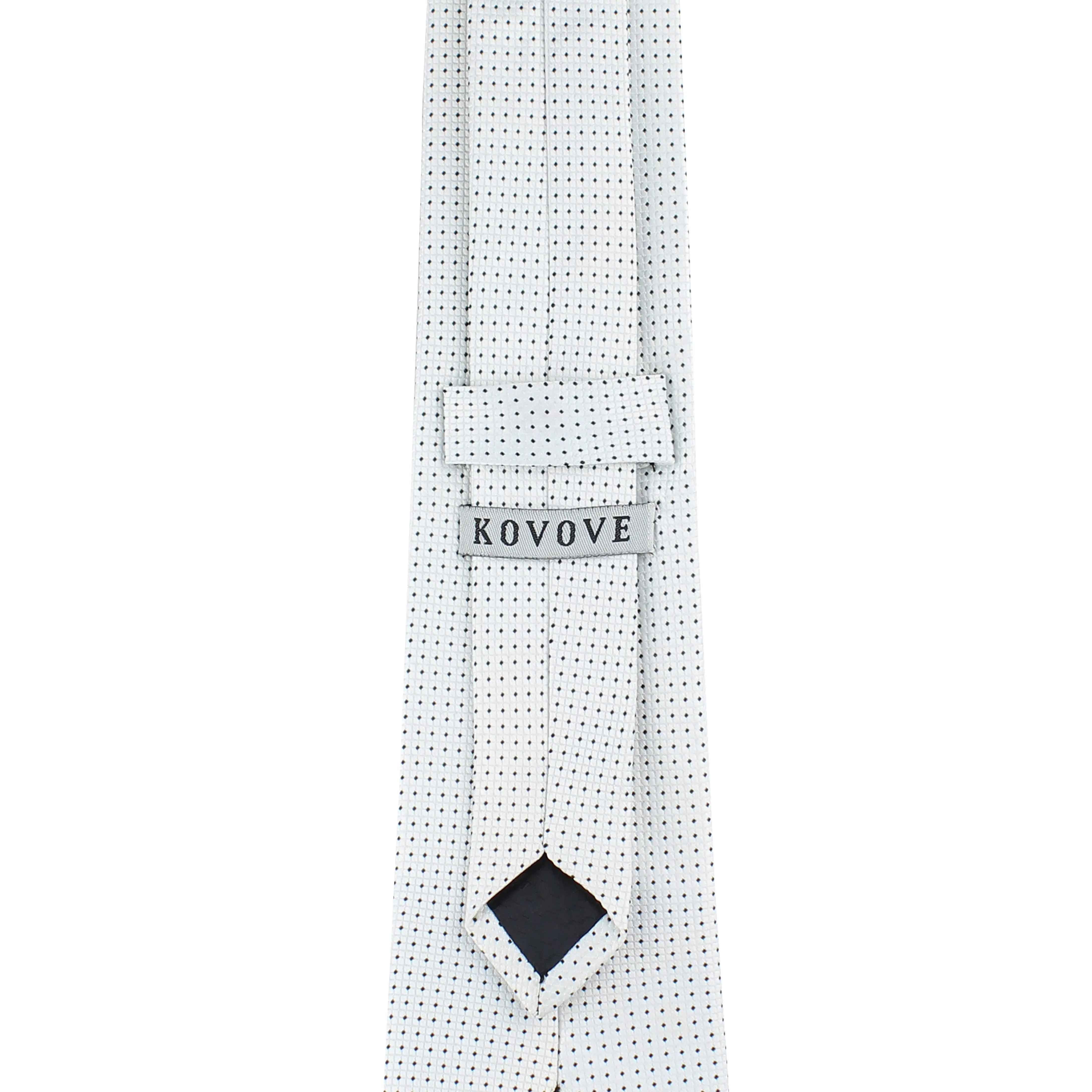 Kovove Graceful White Polka Dot Neck Tie For Men