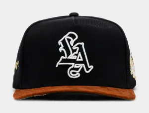 Los Angeles Dreams Dont Sleep Snapback Mens Hat (Black/Orange)