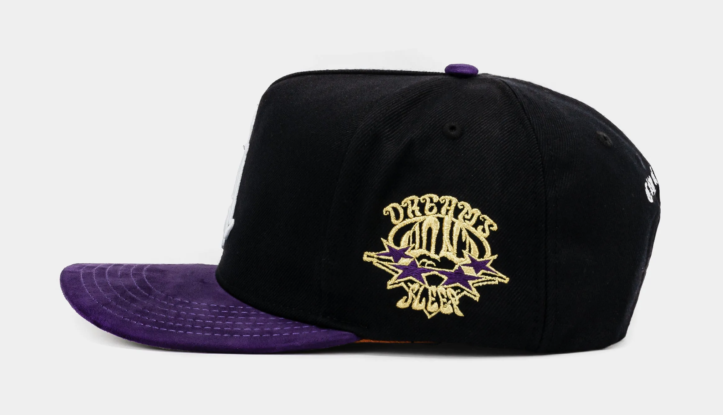 Los Angeles Dreams Dont Sleep Snapback Mens Hat (Black/Purple)