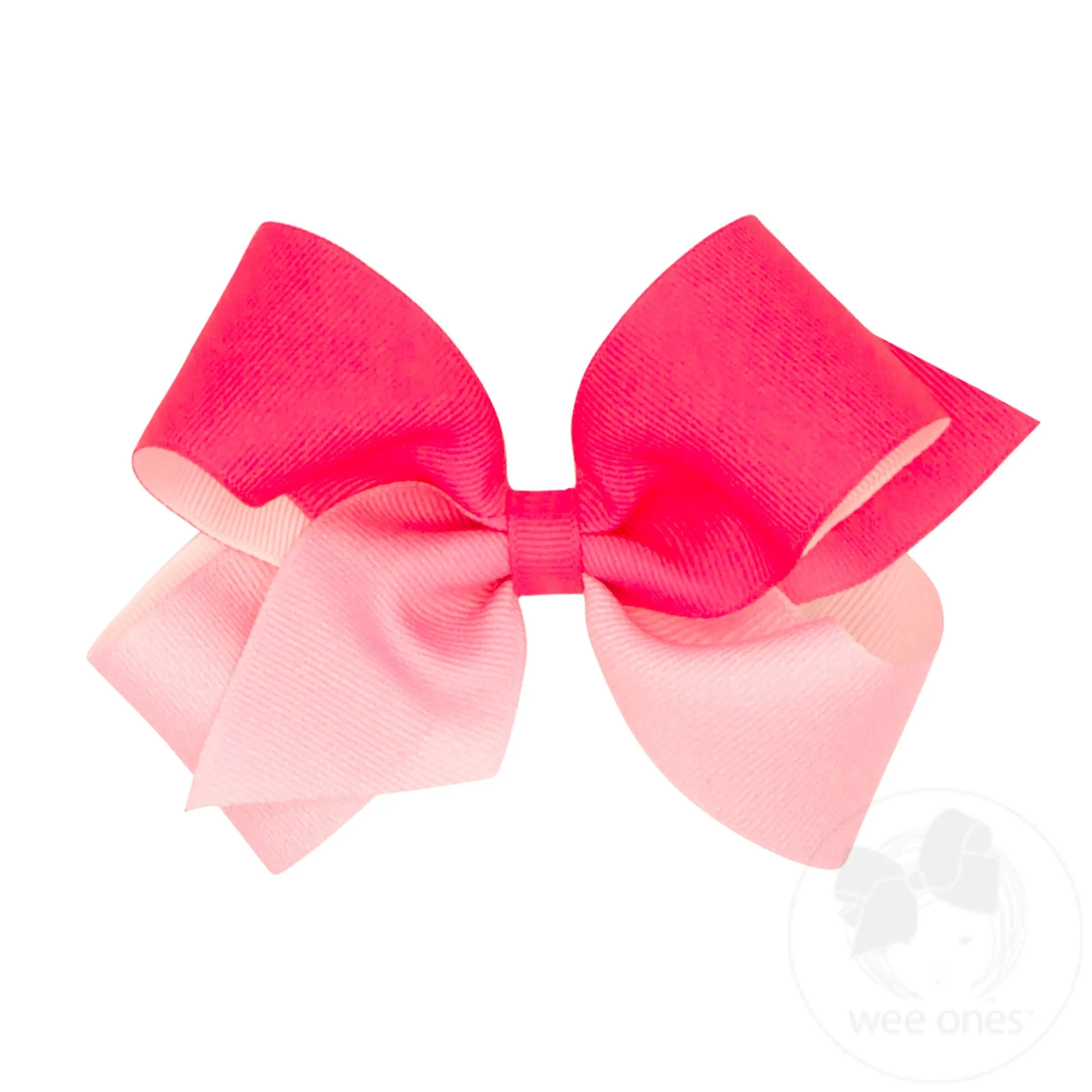 Medium Grosgrain Ombre Color-block Print Girls Hair Bow