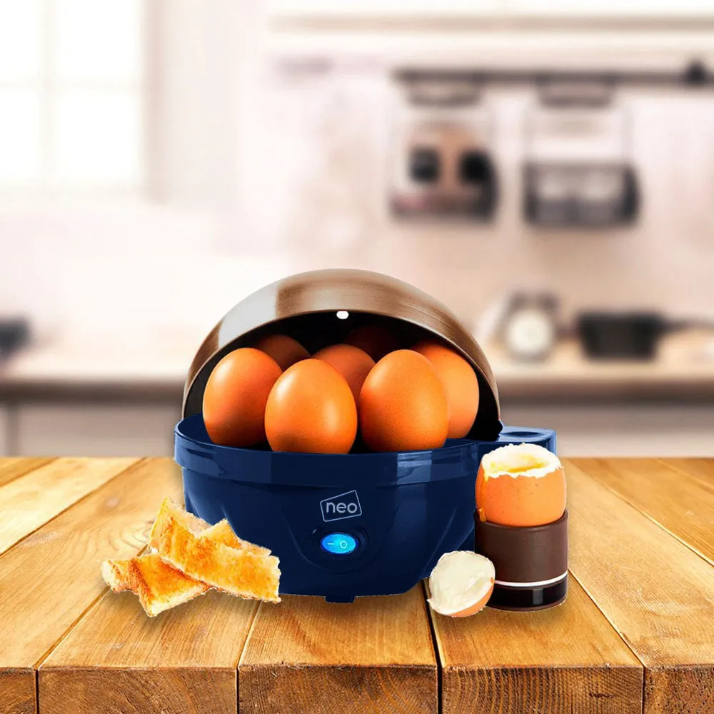 Neo Blue and Copper Electric Egg Boiler Poacher and Steamer