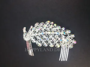 Peacock Full Crystal Rhinestone Hair Pin Comb