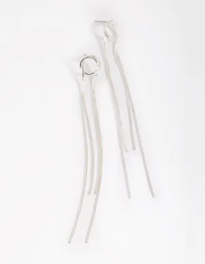 Rhodium Looped Drop Earrings