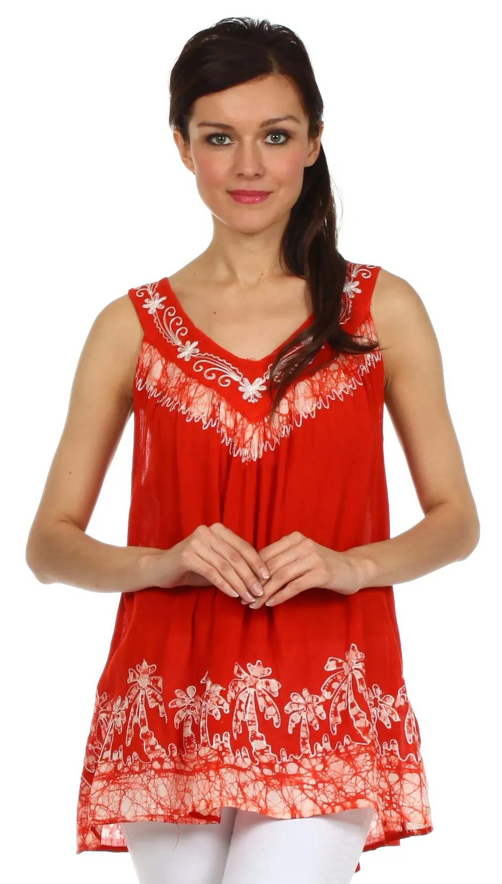 Sakkas Oasis Gauzy Crepe Sleeveless Blouse