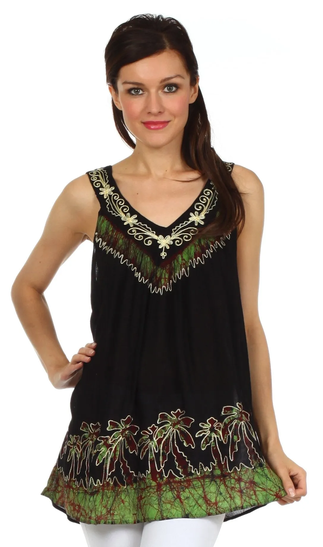 Sakkas Oasis Gauzy Crepe Sleeveless Blouse