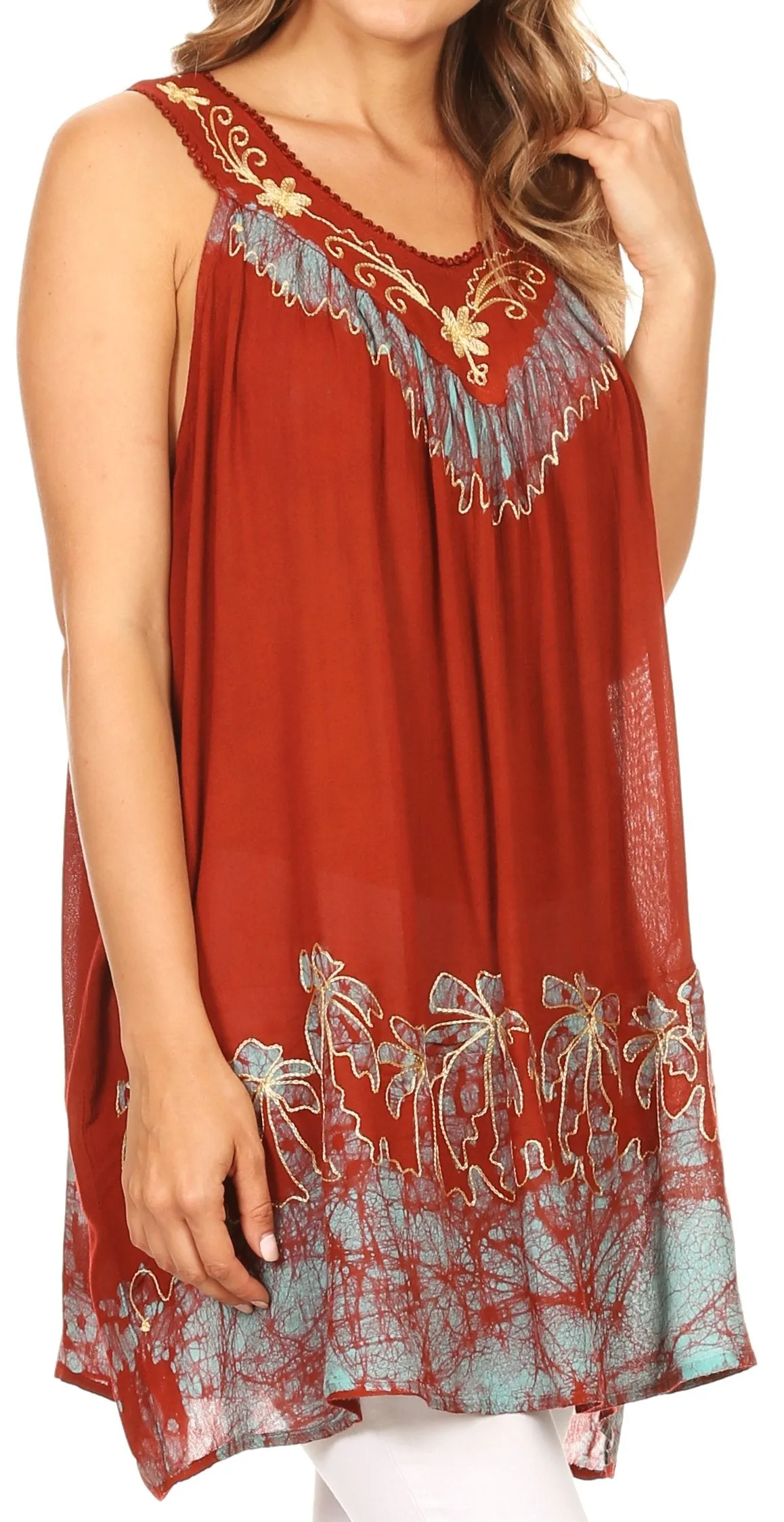 Sakkas Oasis Gauzy Crepe Sleeveless Blouse