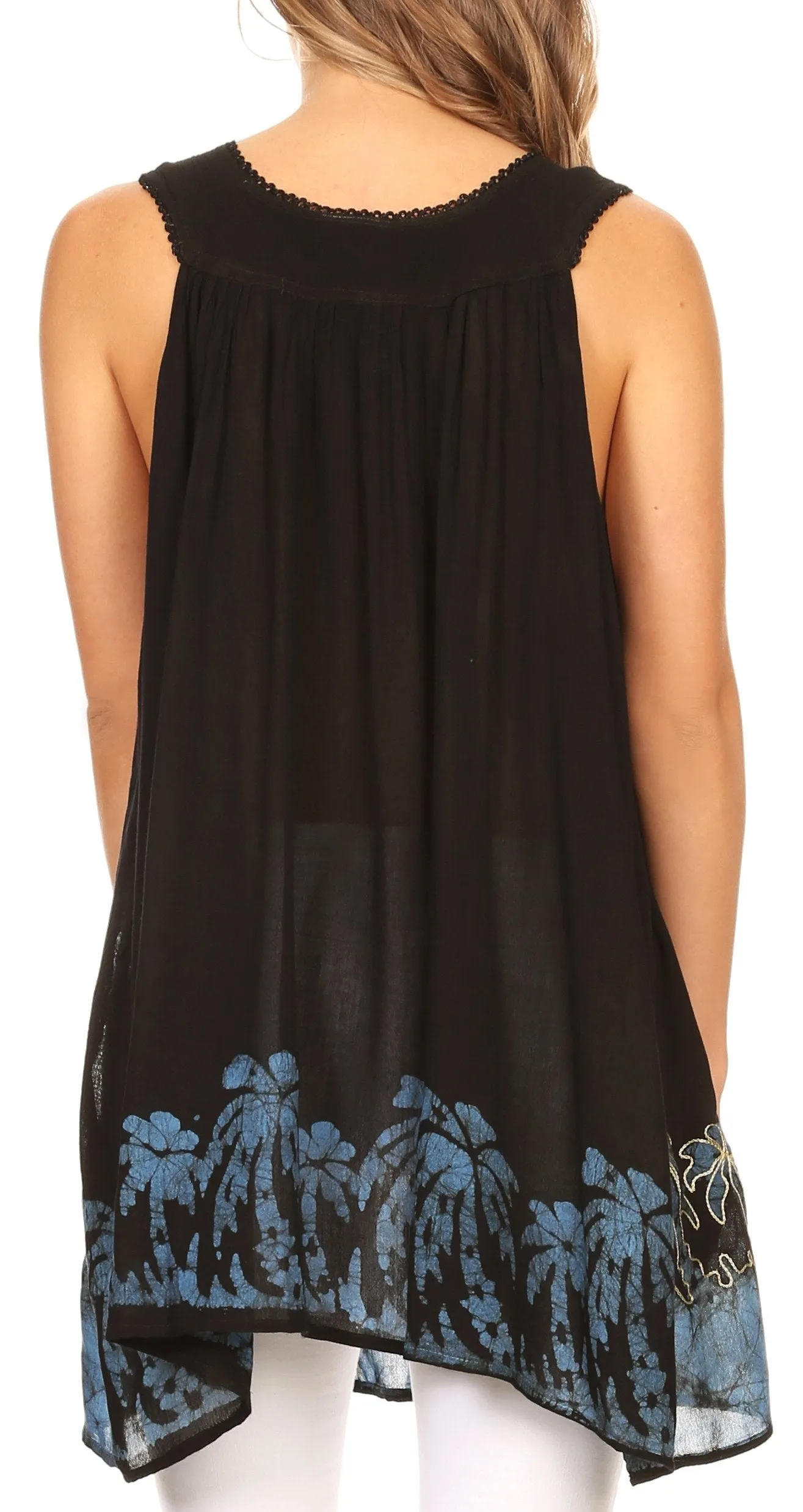 Sakkas Oasis Gauzy Crepe Sleeveless Blouse