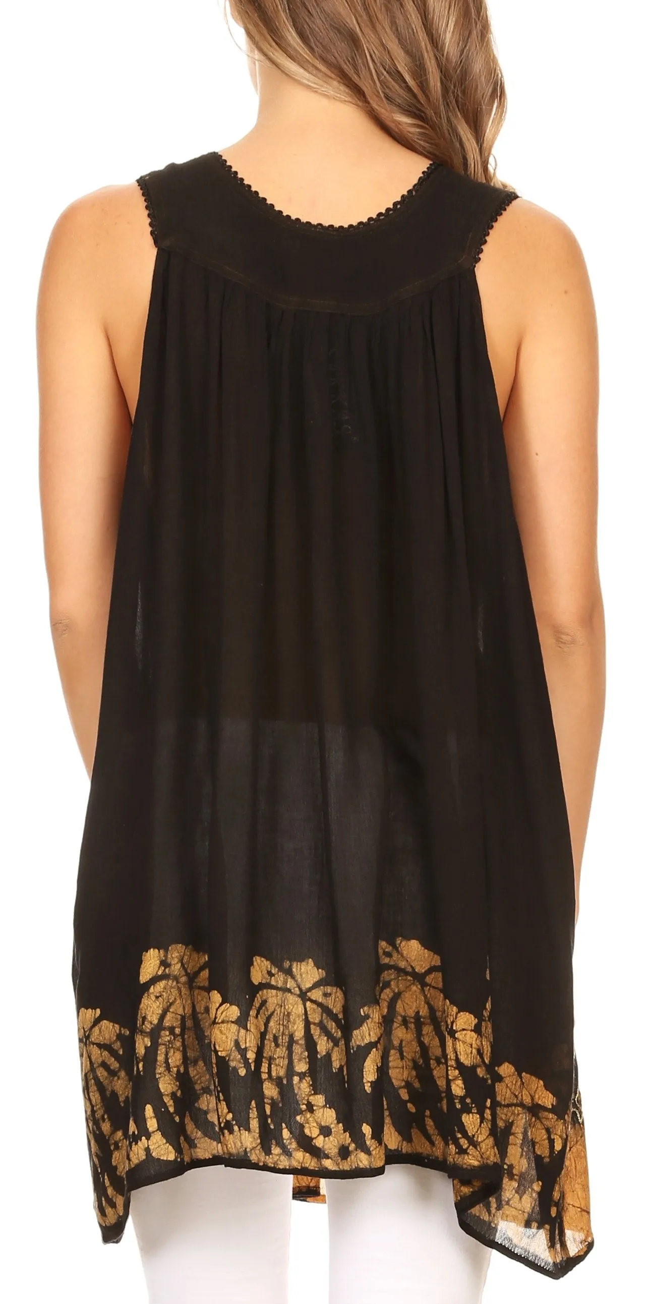 Sakkas Oasis Gauzy Crepe Sleeveless Blouse