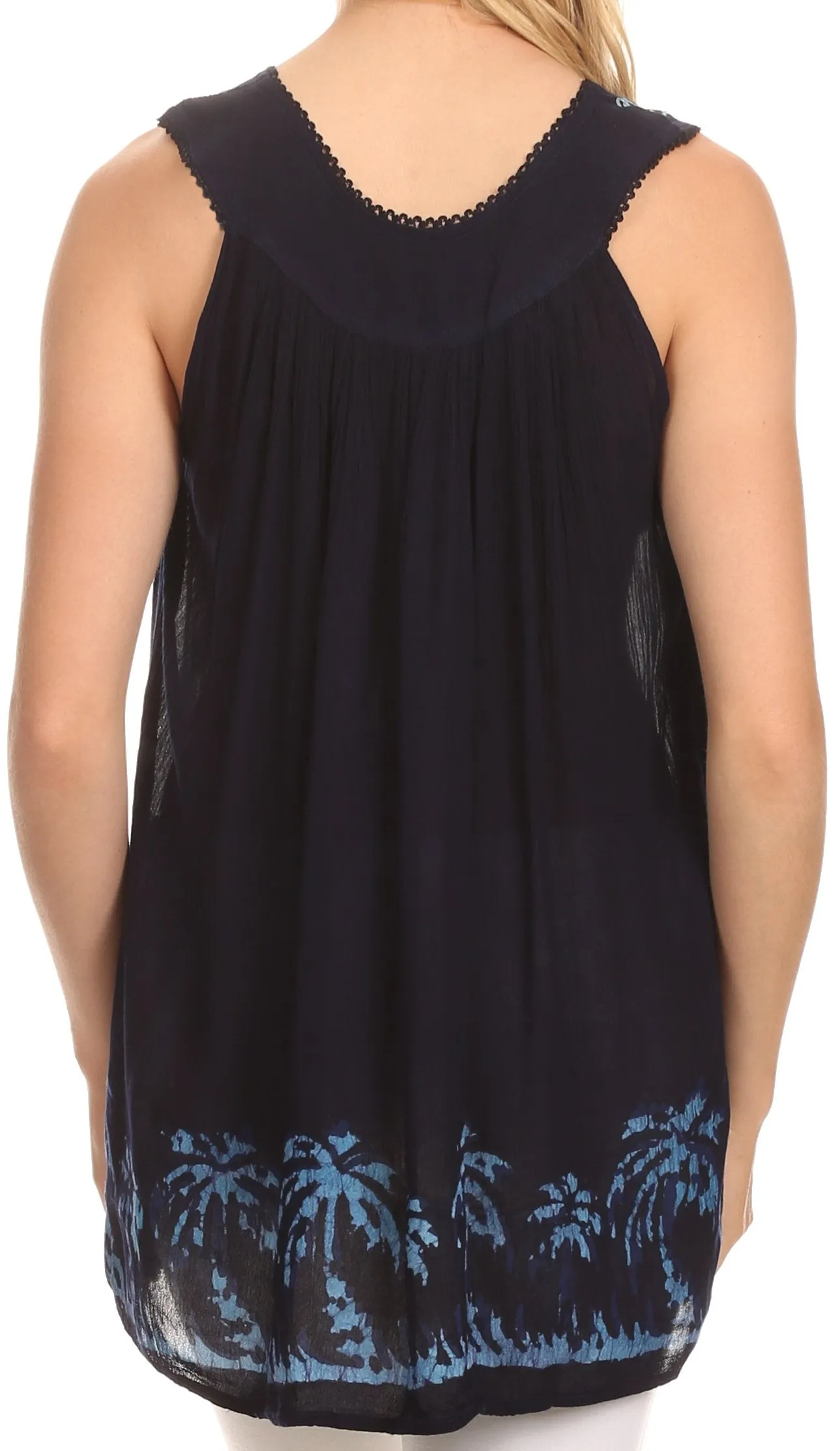 Sakkas Oasis Gauzy Crepe Sleeveless Blouse