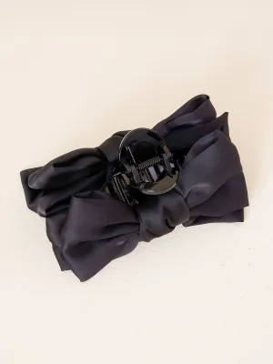 Satin Bow Claw Clip - Black