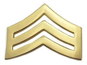 SGT Chevrons, 2 Posts & Clutch Backs, Pairs, Regular-1" Wide