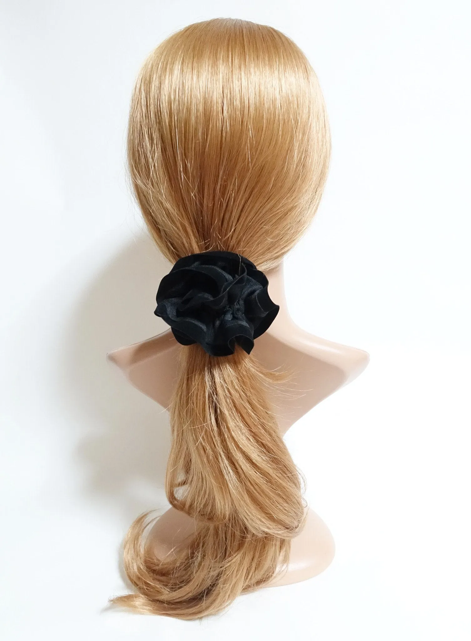 Suede Trim Solid Color Hair Scrunchies Women Hair Elastics Accessories