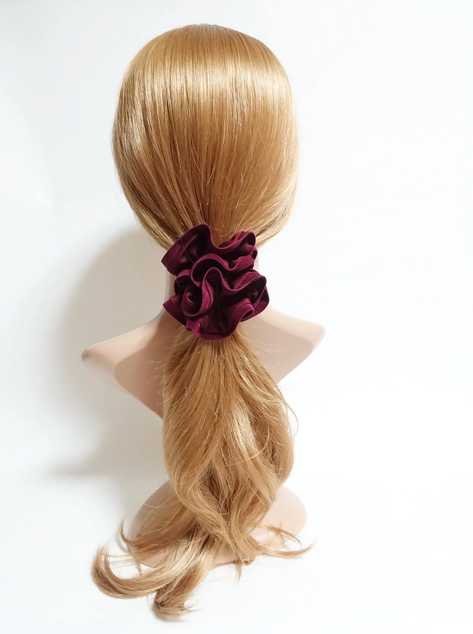 Suede Trim Solid Color Hair Scrunchies Women Hair Elastics Accessories